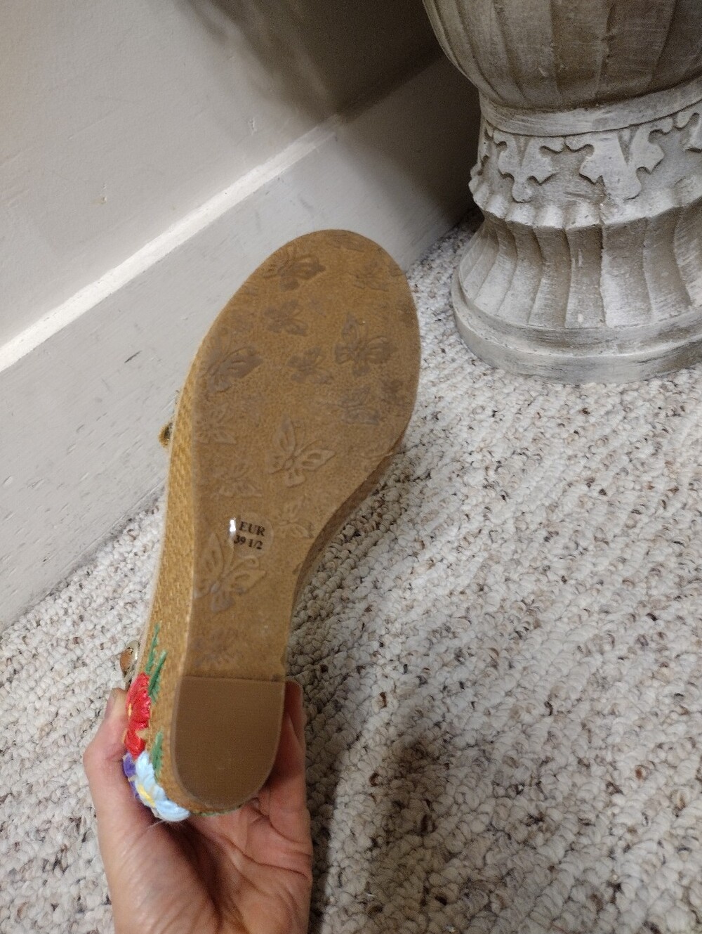 Poetic License Petal Pusher Floral Decorated Espadrille Platform Wedge Sandals - Picture 10 of 11